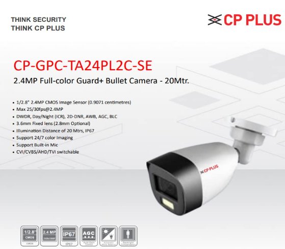 BULLET CAMERA 2MP ANALOG COLOR WITH AUDIO